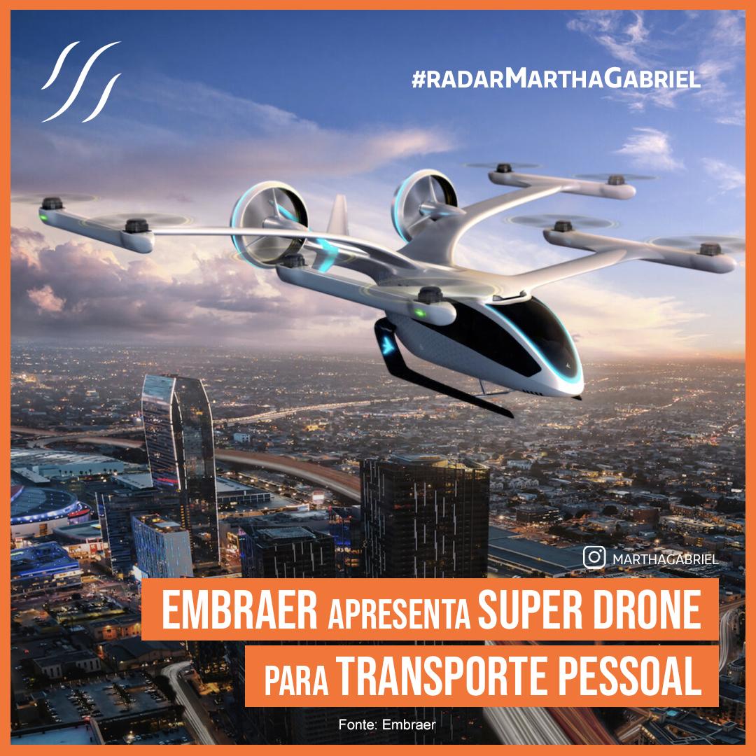 Embraer apresenta super drone para transporte de pessoas