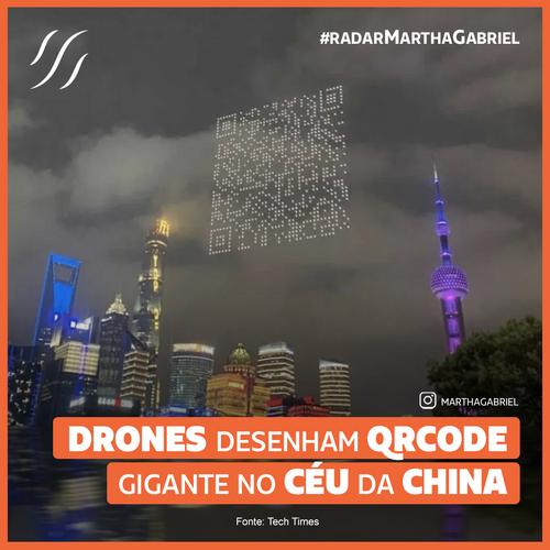 Drones desenham QR Code gigante no céu da China