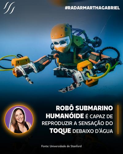 Robô submarino humanoide é capaz de reproduzir a sensação do toque debaixo d'água