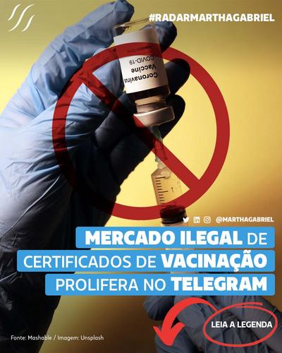 Mercado ilegal de certificados de vacinação prolifera no Telegram