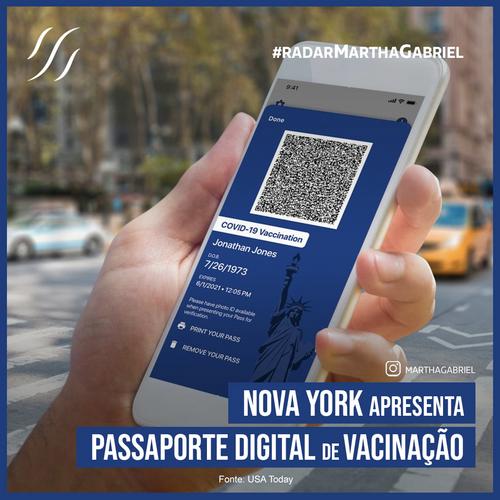Nova York apresenta passaporte digital de vacinação