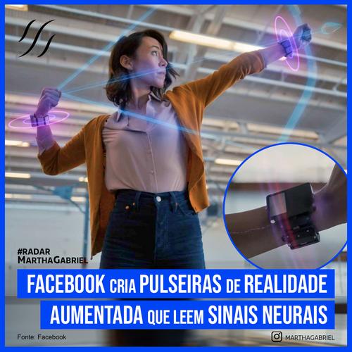 Facebook cria pulseiras de realidade aumentada que leem sinais neurais